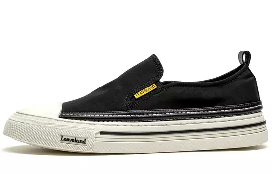 Стильные мужские кеды для скейтбординга с низким верхом черного цвета Leaveland