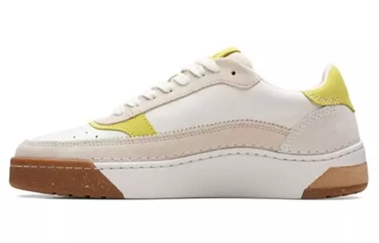 Стильные мужские кеды для скейтбординга с низким верхом, белые/желтые Clarks