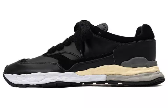 Стильные мужские кеды для скейтбординга с низким верхом черного цвета Mihara Yasuhiro