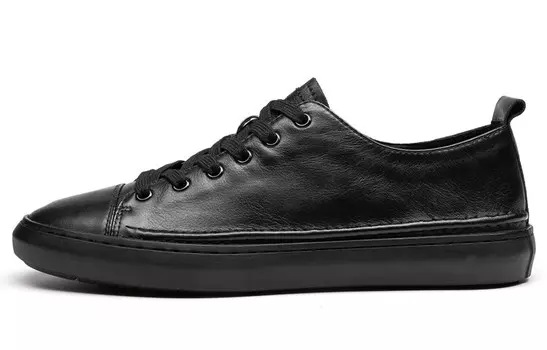 Стильные мужские кеды для скейтбординга с низким верхом черного цвета Leaveland