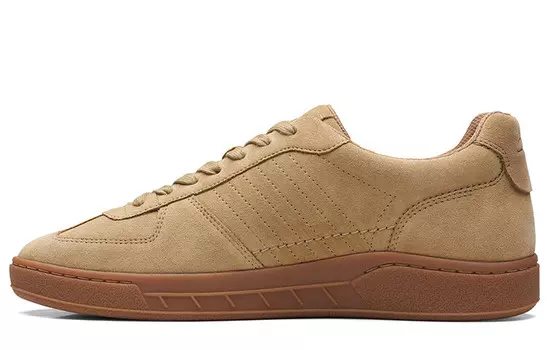 Стильные мужские кеды для скейтбординга с низким верхом коричневого цвета Clarks