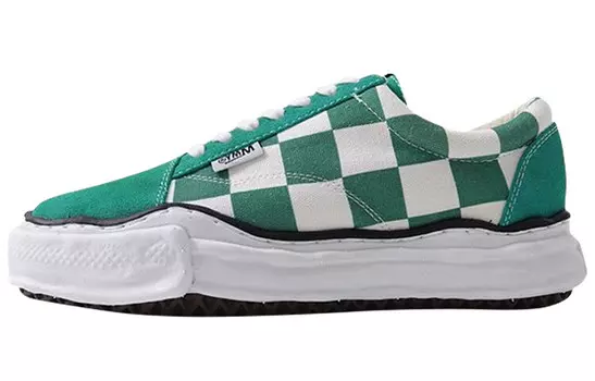 Стильные мужские кроссовки для скейтбординга с низким верхом, зеленые/белые Mihara Yasuhiro