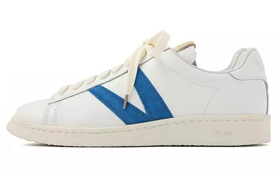 Стильные мужские кроссовки для скейтбординга с низким верхом белого/королевского синего цвета Visvim