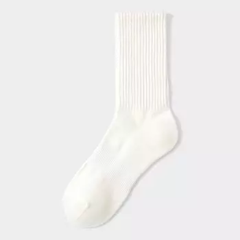 Стильные носки в рубчик с подогревом GU, белый