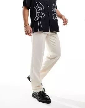 Стильные прямые фактурные брюки с каменным принтом ASOS DESIGN