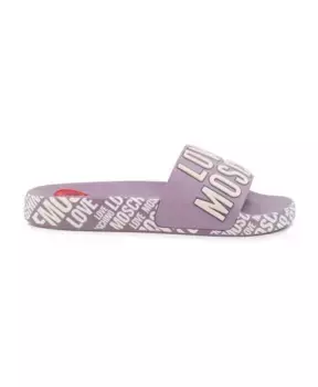 Стильные резиновые босоножки на платформе Love Moschino, фиолетовый