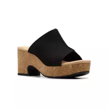 Стильные женские босоножки на танкетке Nerisa Vine Clarks, цвет black nubuck