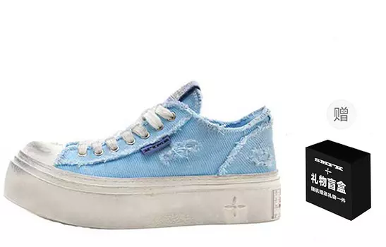 Стильные женские кеды для скейтбординга с низким верхом небесно-голубого цвета Smfk