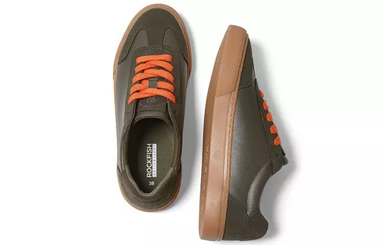 Стильные женские кеды для скейтбординга с низким верхом, зеленые/карамельные/оранжевые Rockfish