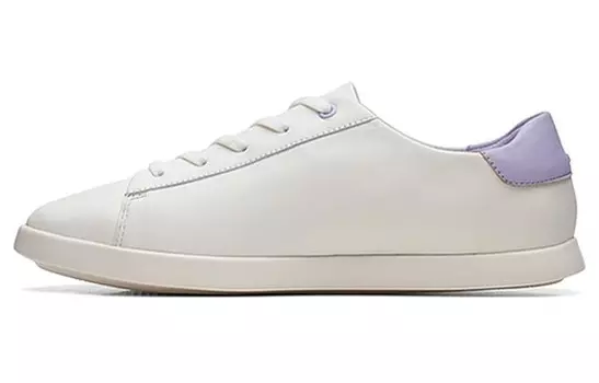 Стильные женские кеды для скейтбординга с низким верхом, белые/фиолетовые Clarks