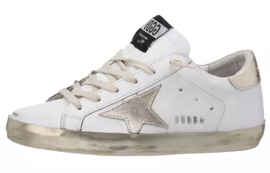 Женские кроссовки Golden Goose Super-Star, золотой/белый