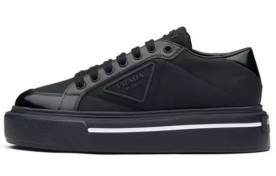 Кроссовки женские Prada Skateboard Macro, черный