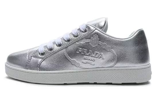 Кроссовки женские Prada Low-Top, серебряный