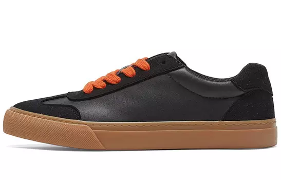 Стильные женские низкие кроссовки для скейтбординга черного/карамельного/оранжевого цвета Rockfish