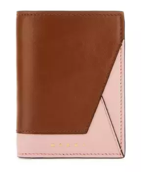 Стильный двухцветный кожаный кошелек Marni, мультиколор
