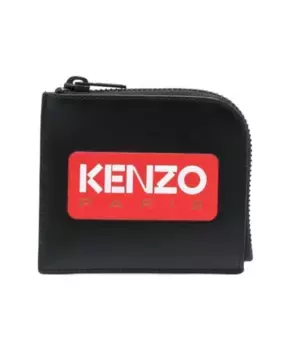 Стильный кожаный кошелек для современного мужчины Kenzo, черный