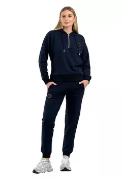 Стильный спортивный костюм tom barron с половинной молнией и карманом-кенгуру с логотипом Tom_Barron, синий