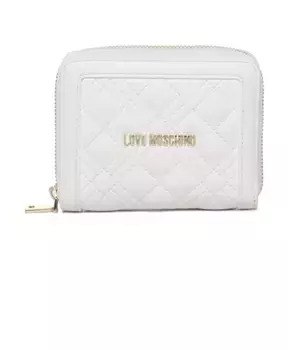 Стильный стеганый кошелек на молнии Love Moschino, белый
