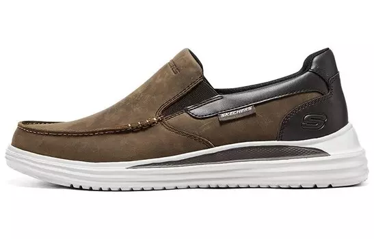 Стиль жизни Мужской повседневный мужской низкий коричневый/белый Skechers