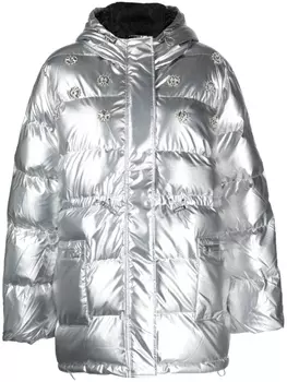 Stine Goya пуховик с кристаллами, серебристый