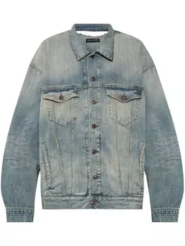 Стираная джинсовая куртка Balenciaga, синий