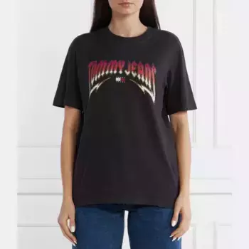 Стираная футболка свободного кроя tj rock Tommy Hilfiger, черный
