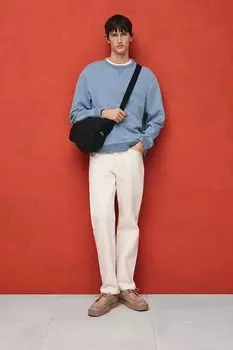 Стираная толстовка обычного кроя H&M, голубой