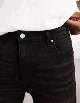 Стираные черные джинсы с эффектом стрейча ASOS