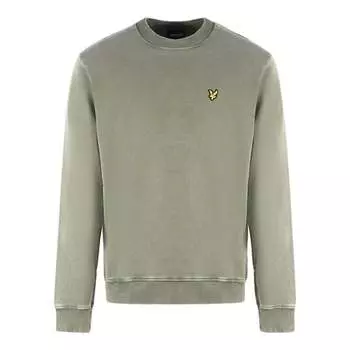 Стираный свитер с воротником-стойкой Lyle & Scott, зеленый