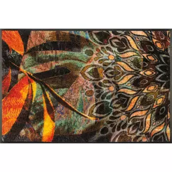 Стирка+сушка Kleen-Tex коврик «Jungle Dance», прямоугольный, высота 7 мм Wash+Dry By Kleen-Tex, цвет bunt