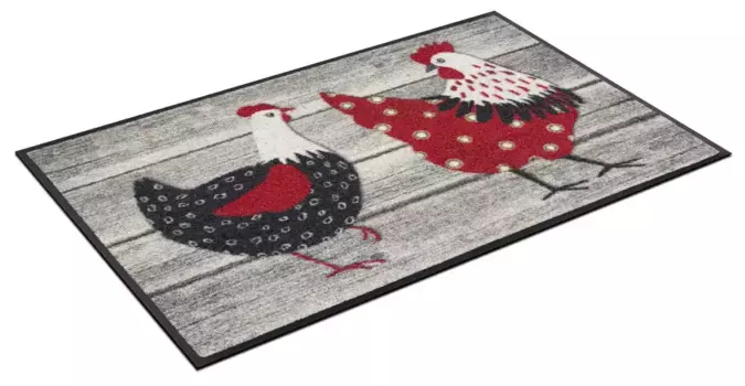 Стирка+сушка Kleen-Tex "Куриная ферма" коврик, прямоугольный Wash+dry by Kleen-Tex 40х60 см, цвет bunt