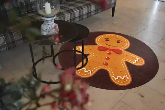 Стирка+сушка ковра Kleen-Tex "Пряничный человечек", прямоугольный Wash+dry by Kleen-Tex 90х90 см, 90 см, цвет bunt