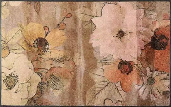 Стирка+сушка ковра Kleen-Tex "Ретро Розы", прямоугольный Wash+dry by Kleen-Tex 75х120 см, цвет bunt