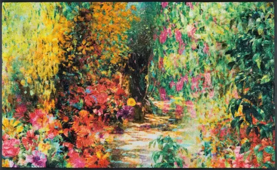 Стирка+сушка ковролина Kleen-Tex "Primavera", прямоугольный, противоскользящий, моющийся, гостиная Wash+dry by Kleen-Tex 75х120 см, цвет bunt