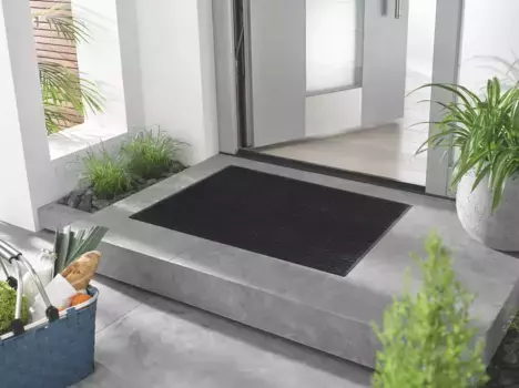 Стирка+сушка коврового покрытия Kleen-Tex "Duo Charcoal", прямоугольной формы, нескользящий, подходит для использования внутри и снаружи помещений, можно стирать Wash+dry by Kleen-Tex 60х90 см, черный