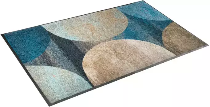 Стирка+сушка от Kleen-Tex ковер "Галаксия", прямоугольный, противоскользящий, моющийся, гостиная Wash+dry by Kleen-Tex 60х85 см, синий