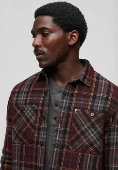 СТЁГКА Superdry MERCHANT STORE, шоколадно-коричневая клетка