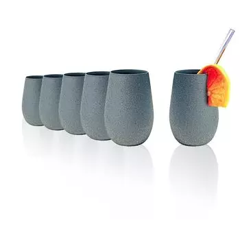 Stlzle Lausitz Elements Stones Kiesel Чашки для лонг-дринков, 465 мл, светло-серые, набор из 6 шт