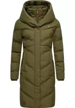 Стёганое пальто Ragwear "Наталка Меланж", стеганое женское зимнее пальто с капюшоном на подкладке, оливковый