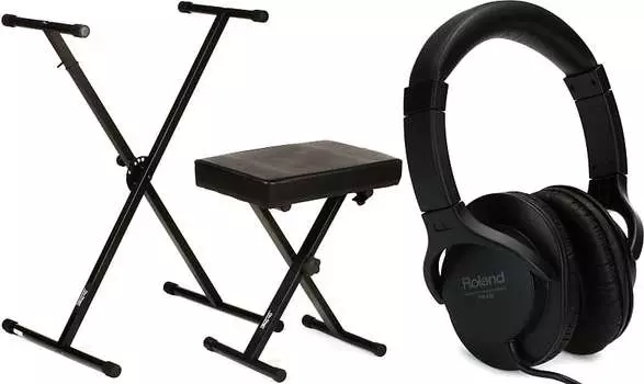 Стойка для клавиатуры On-Stage KPK6500 и комплект Bench Pack с закрытыми наушниками Roland RH-5 Comfort Fit Roland + On-Stage RH-5=1 KPK6500=1