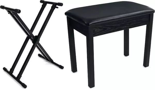 Стойка для клавиатуры On-Stage KS8291XX с герметичным комплектом конструкции и мягкой скамьей для фортепиано Yamaha BB1 — черная Yamaha + On-Stage BB1=1 KS8291XX=1