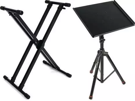 Стойка для клавиатуры On-Stage KS8291XX с комплектом Lok-Tight Construction и каркасами Gator GFW-UTL-MEDIATRAY2 Регулируемая подставка для тяжелых условий эксплуатации