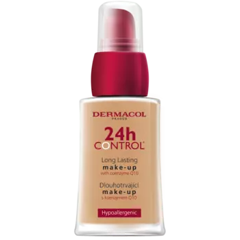 Стойкая и легкая тональная основа с коэнзимом q 10 для лица 2к Dermacol 24H Control, 30 мл