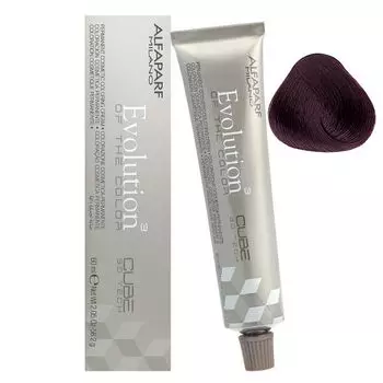 Стойкая краска для волос 4.52 средне-коричневый красно-фиолетовый Alfaparf Evolution Of The Color Cube, 60 мл