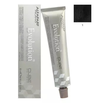 Стойкая краска для волос - цвет 1 черный Alfaparf Evolution Of The Color Cube, 60 мл