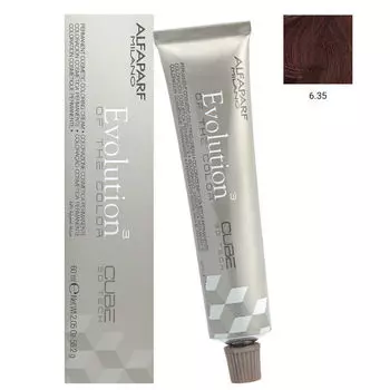 Стойкая краска для волос - цвет 6.35 темно-золотистый махагоновый блондин Alfaparf Evolution Of The Color Cube, 60 мл