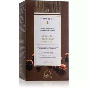 Стойкая краска для волос Korres Argan Oil с маслом арганы оттенок 5.7 Шоколад 50 мл Inna Marka
