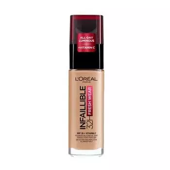 Стойкая тональная основа для лица 220 Sand, 30 мл L'oreal Paris, Infallible 32H Fresh Wear, Maybelline