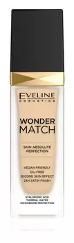 Стойкая жидкая основа с гиалуроновой кислотой Eveline Cosmetics Wonder Match, оттенок 05 Light Porcelain 30 мл