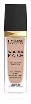 Стойкая жидкая основа с гиалуроновой кислотой Eveline Cosmetics Wonder Match, оттенок 15 Natural 30 мл